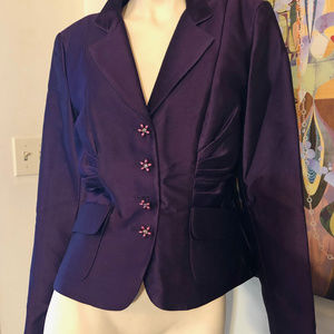 So Pretty NWT KAY UNGER Purple Dress Jacket 10